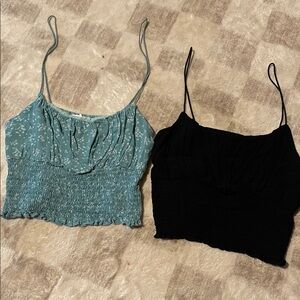 La Hearts Blue Floral and Black Camisoles